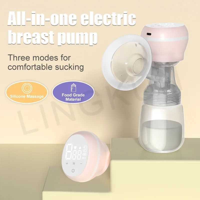 Rechargeable Breast Pump Low Noise Electric Milk Puller Automatic Milker Comfort Breastfeeding Postpartum Care 180ML Milk Bottle X2507241