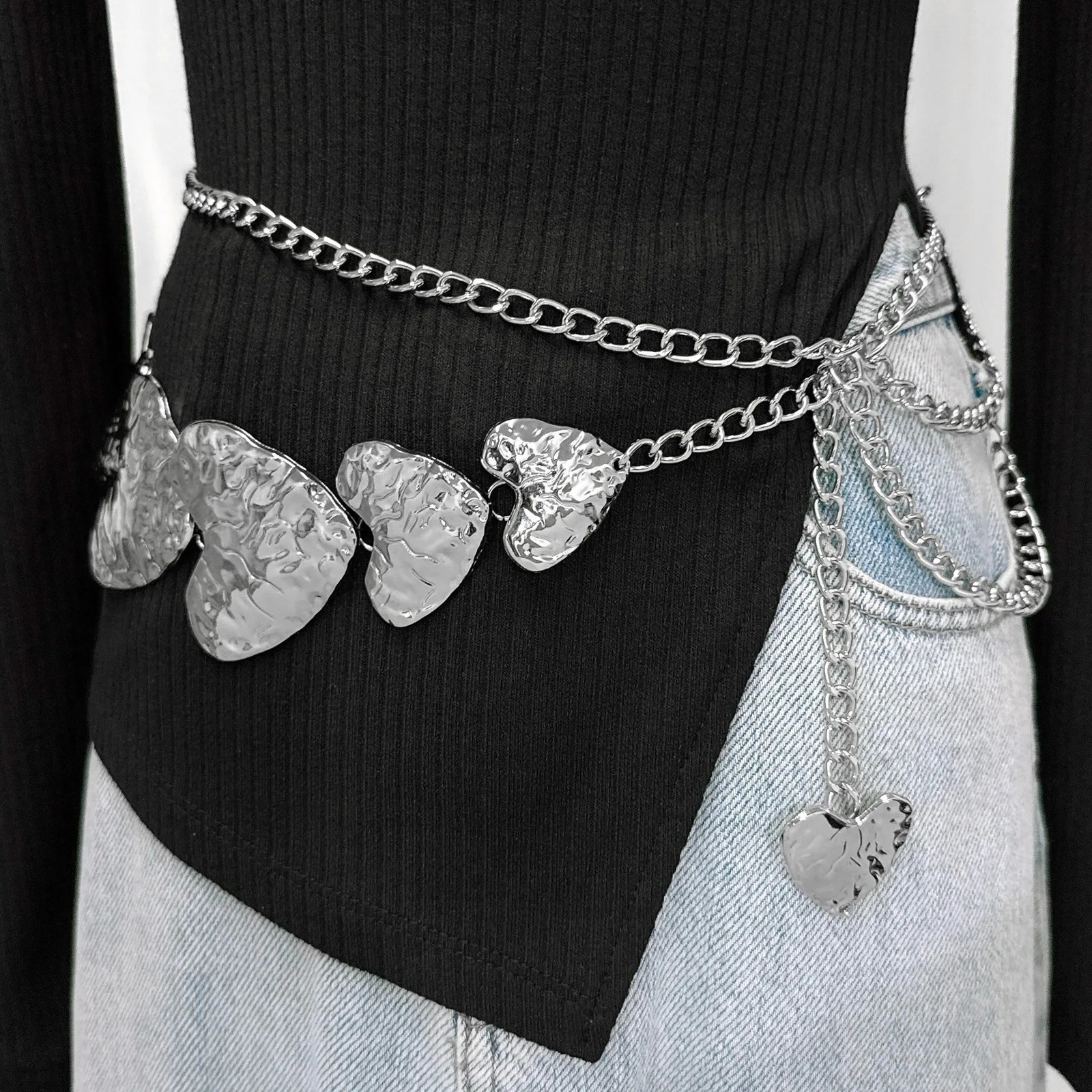 Gothic Waist Belt Chain Party Costume Stylish Metallic Cowboy Jewelry for Jeans Body Jewelry for Women Girls 250722