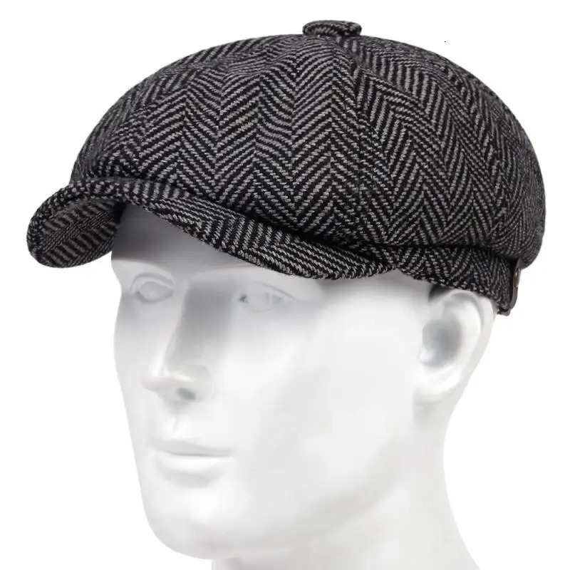 Fashion Men Berets Hat Autumn Vintage Herringbone Octagon CapS Casual Pumpkin Hat Gatsby Flat Berets gorras 250723