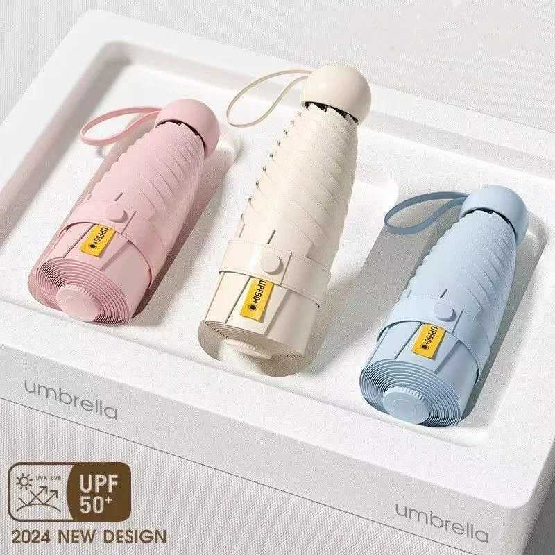 1PCS Mini UPF50+ Sun Umbrella Portable UV Resistant Sun Shading Suitable for Girls on Sunny and Rainy Days Capsule Umbrella R250724