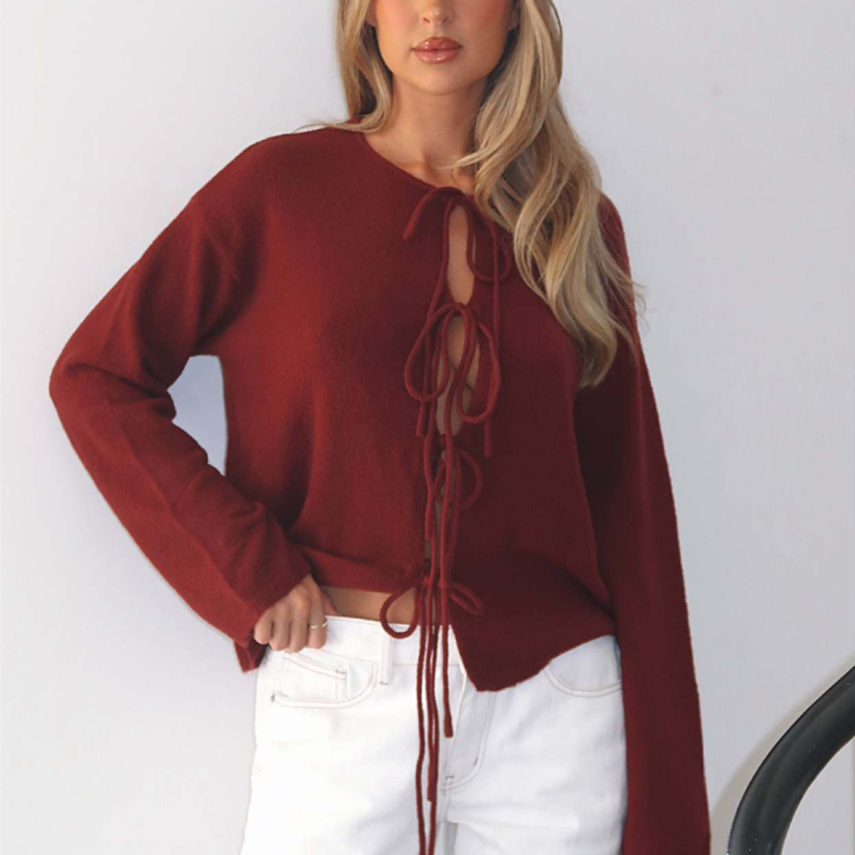 Free shipping designer sweater for women Fashionable simple casual gentle style loose and warm knit top