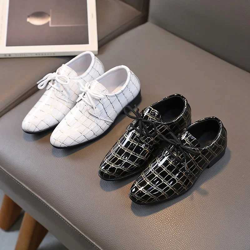 Boys Leather Shoes Kids Flats Casual Childrens Wedding Shoes for Toddlers Black Fashion Student Non-slip for School Performance XJ250724
