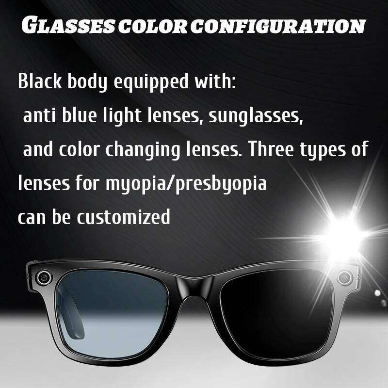 Meta Glasses LIGE 2025 Smart Camera Glasses AI Translation Video Bluetooth Call Headphones Voice Assistant Outdoor Sports Sunglasses