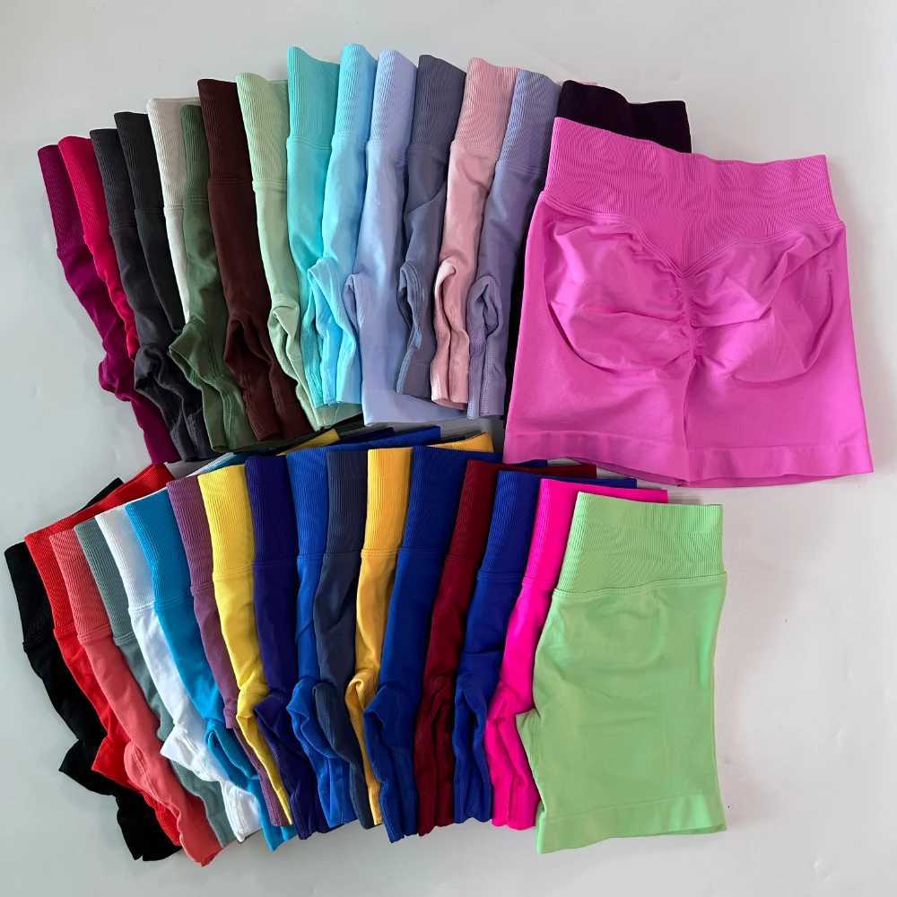 No GYM Shorts Low Ribbed Band Yoga Shorts Seamless Scrunch Bum Workout Shorts Push Up Booty High Stretch Running ShortsXJ250724