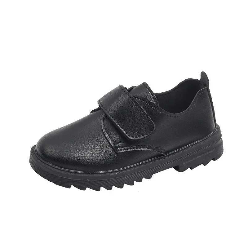 Boys Leather Shoes Solid Color Children Girls Casual Loafers Soft Hook Loop Cute Kids Fashion Performance Shoes 2024 New XJ250724