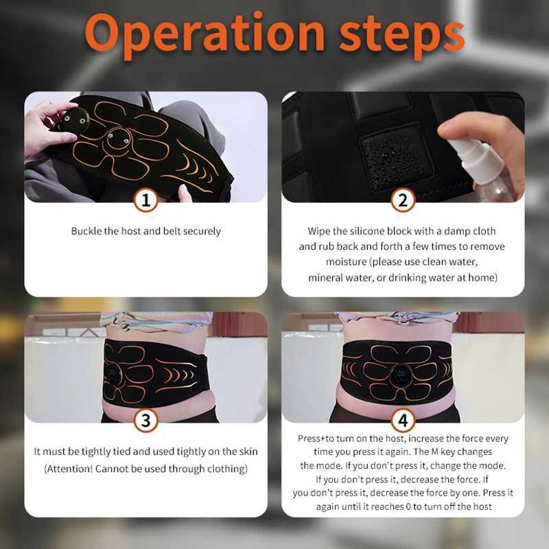 Abdominal Massager Waist Belt Muscle Toner Smart Abdominal Muscle For Arm Leg Workout Training Fitness Massage Equipment W250724