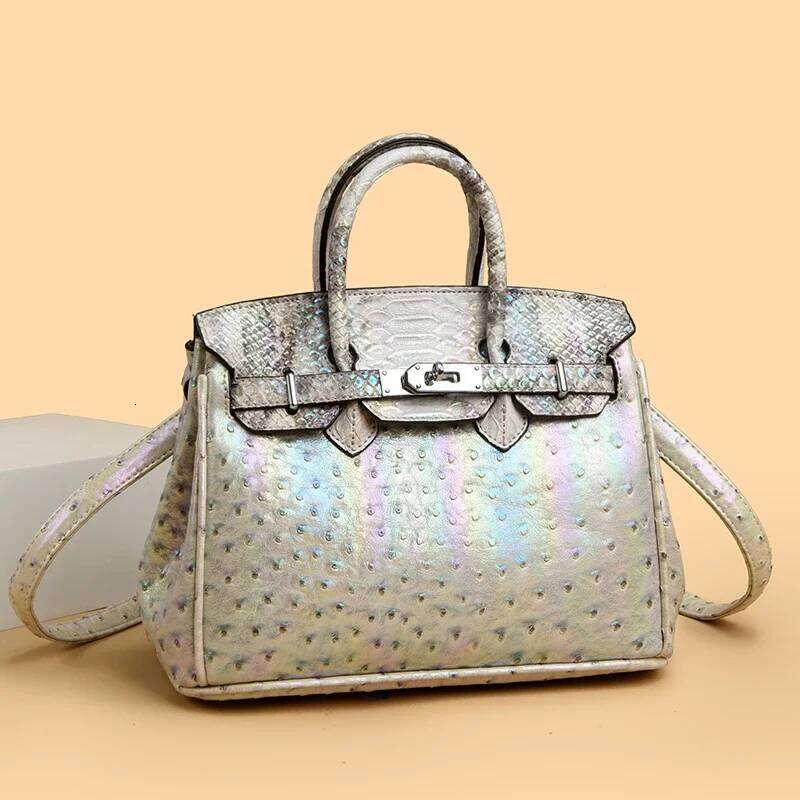 Designer Style Shoulder Bag Women's Genuine Leather Handbag Ladies Elegant Crossbody Purse With Contrast ing