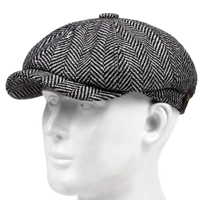 Fashion Men Berets Hat Autumn Vintage Herringbone Octagon CapS Casual Pumpkin Hat Gatsby Flat Berets gorras 250723