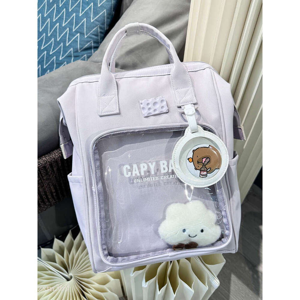 Mommy Double Shoulder Pain for Women Large Capacity Daily Anime Canvas Backpack School Bag