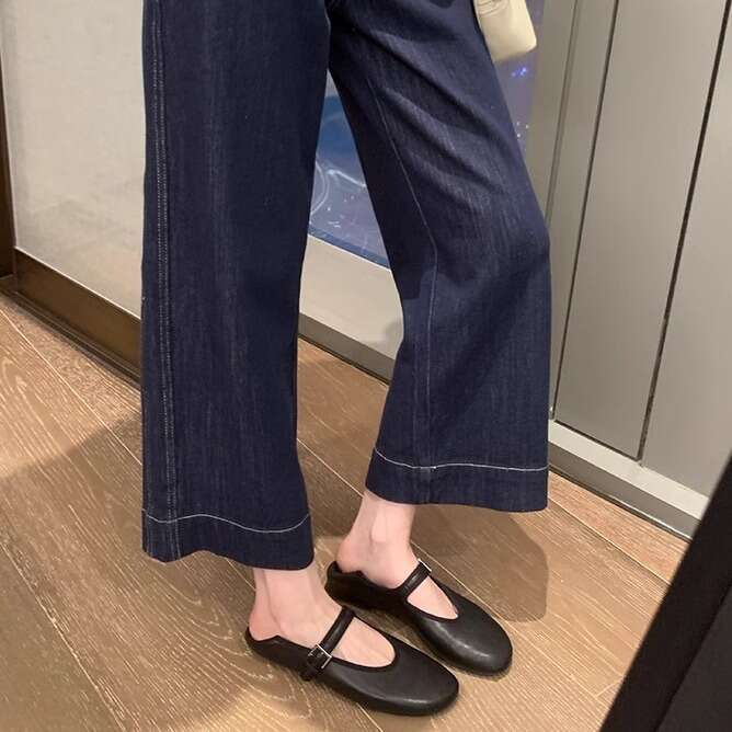 Designer Flat Soft Sole Single 2025 Spring Round Toe One Strap Shallow Mary Jane Shoes Women High-end Feel