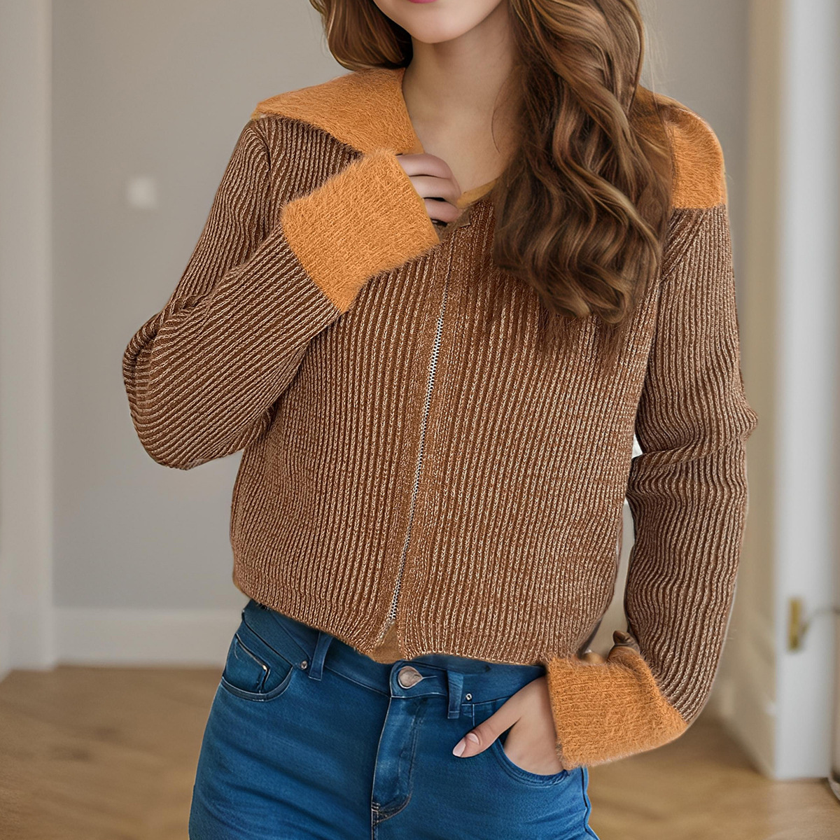 hot Free shipping designer sweater for women Fashionable and minimalist sweater thick and warm loose knit top