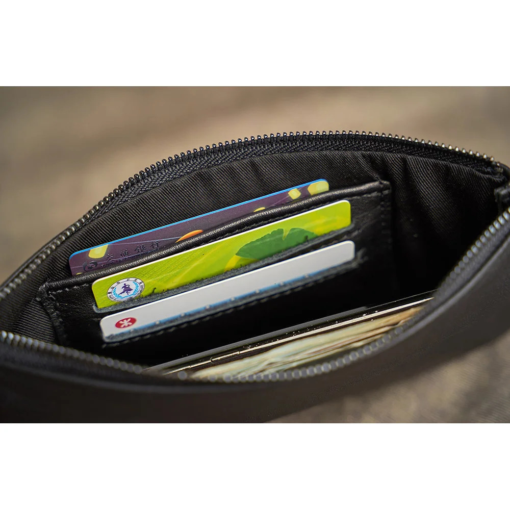 Mens Genuine Leather Long Zipper Wallet First Layer Cowhide Youth Ultra-Thin Handbag Wallet Trendy Simple Wallet 250723