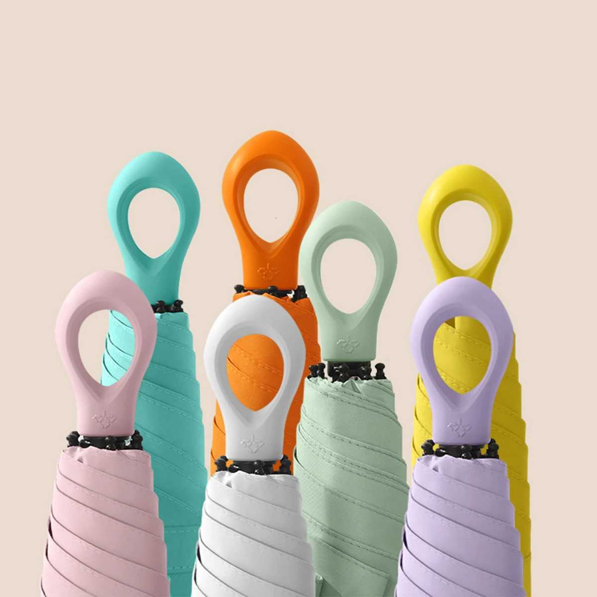 UV Protection Mini Umbrella Ultralight 5-Fold Portable Sunshade for Women Outdoor Beach Travel Compact Windproof Chui Kuy Dry R250724