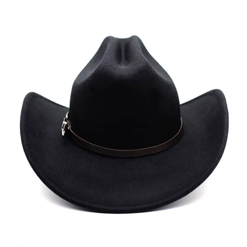 Western Cowboy Hat Wide Brim Western Cowboy Hat Womens Classic Roll Up Fedora Hat with Buckle Belt250724