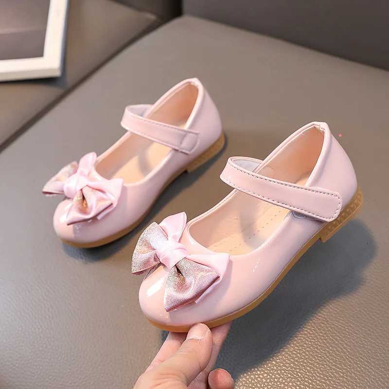 Childrens Leather Shoes New Fashion Baby Girls Performance Bowknot Cute Princess Shoes Soft Flats Non-slip Casual Shoes H692 XJ250724