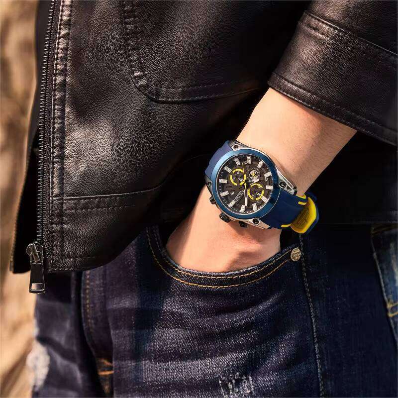 DHgargets MEGIR Men's Sports Watch - Chronograph, Luminous, 30M Waterproof, Silicone Strap, Quartz Wristwatch for Active Men