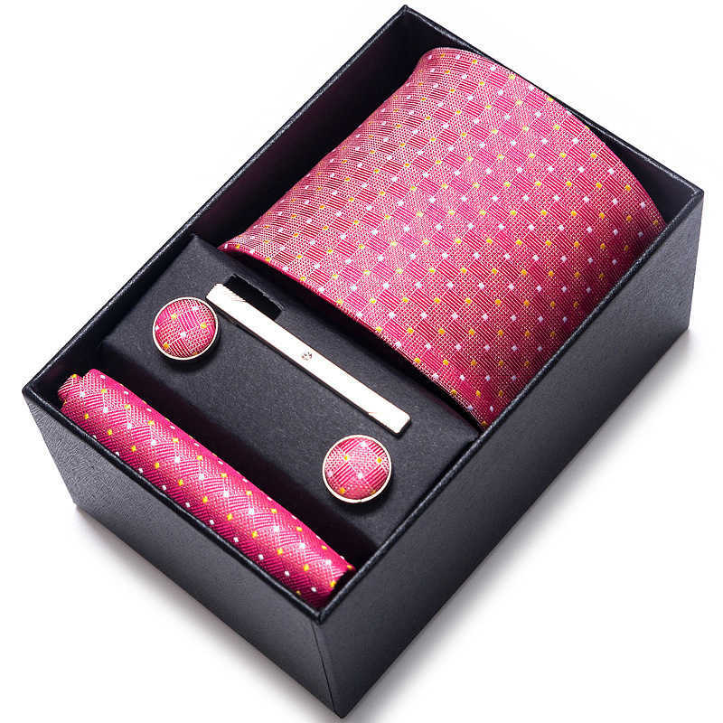 Luxury Tie Set For Men Business Gift Box Wedding Party Fashion Men Tie Set Paisley Handchief Cufflink Tie-Clip Suit Gift For Man X250407