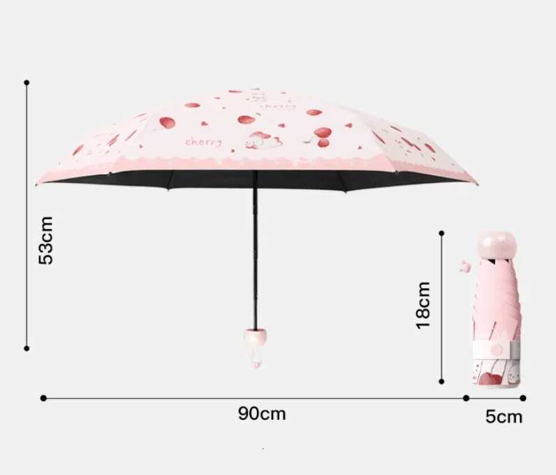 Cherry Rabbit Small Fresh Pocket Capsule Umbrella Ultra Light Folding Sun Protection Sun Umbrella Sun Rain Gift Umbrella R250724