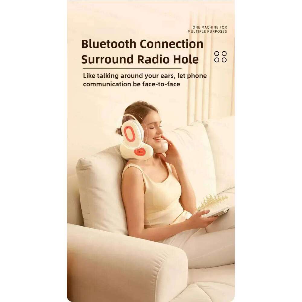 Wireless Red Light Hot Compress Massager Sleep Noise Reduction U-shaped Neck Pillow Maseador Bluetooth Music