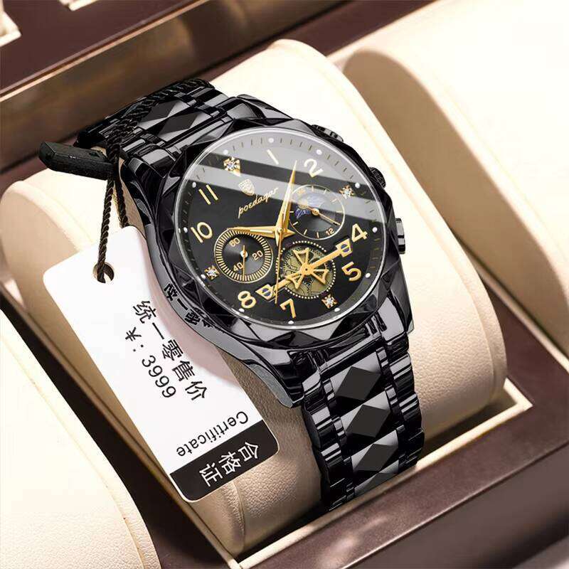 DHwatches POEDAGAR 972 Golden Reloj Montre Business Original Fashion Luminous Dial Wrist Watch for Men
