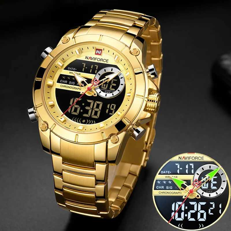 Naviforce 9163 Luxury Original Sport Wrist Watch for Men Quartz Steel Waterproof Dual Display Military Watches Relogio Masculino W250724