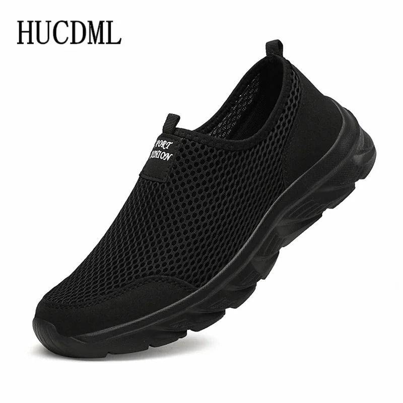 Mesh Shoes for Men Breathable Summer Lightweight Hiking Comfortable Casual Shoes Black Slip-On Driving Male Loafers 250716