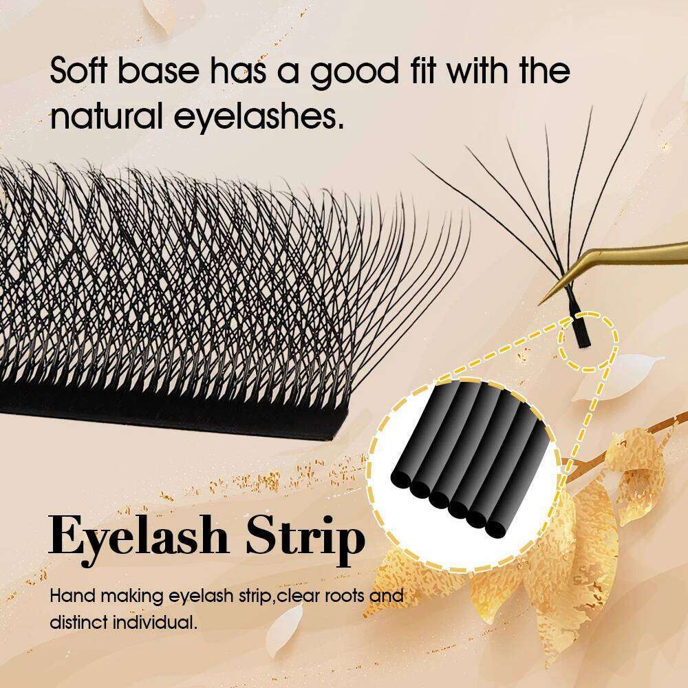 MASSCAKU New 8D W Shape Automatic Flowering Premade Fans Eyelashes Extensions Natural Soft Individual Lashes Makeup Supplies X250723