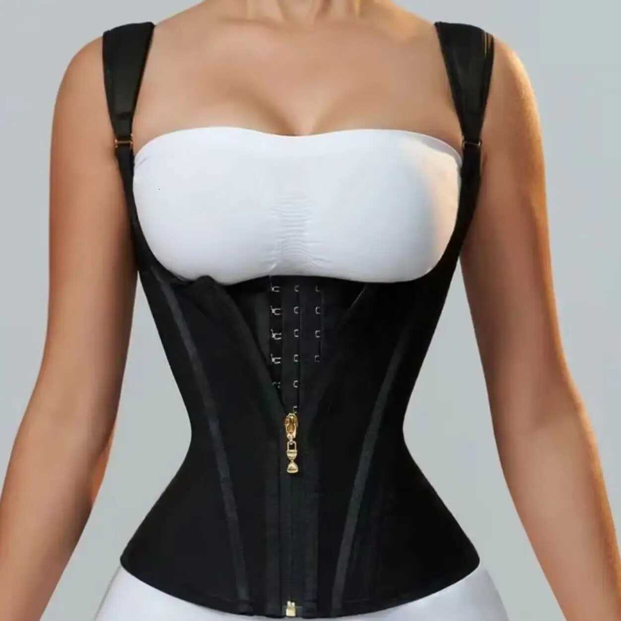 Colombian Shapewear Body Shaper for Women Vest Tops Double Compression Waist Corset Adjustable Zipper and Hook-eye W250724
