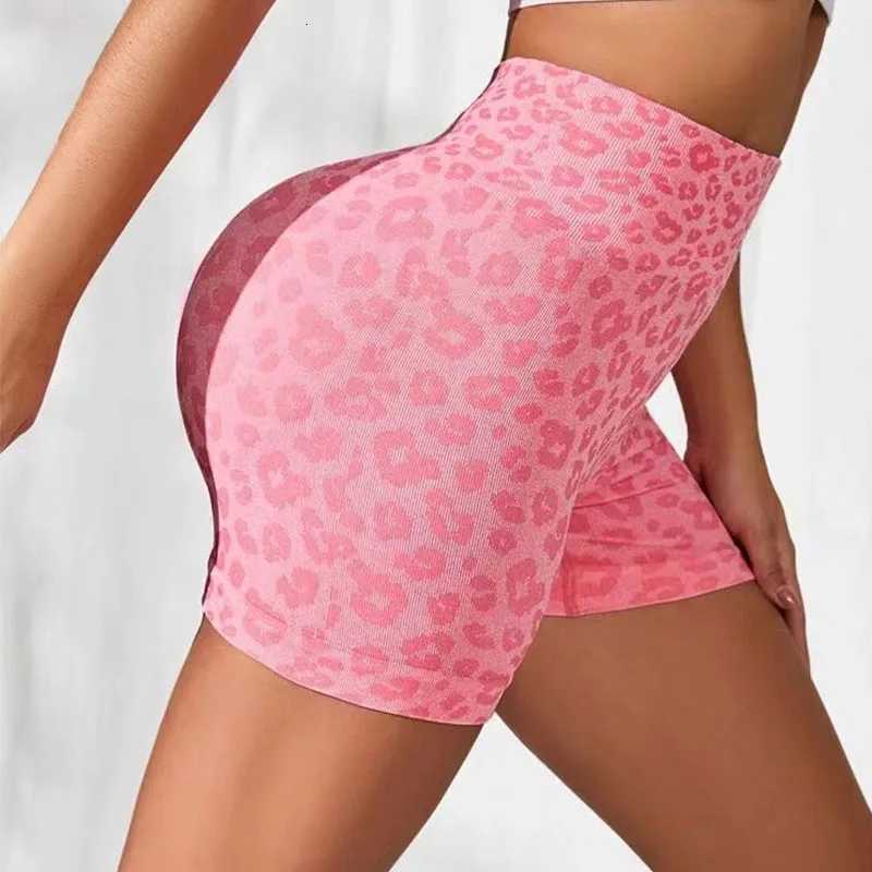 Leopard Print Sport Shorts Fitness Yoga Shorts High Waist Gym Shorts Seamless Scrunch Butt Women Running Shorts Sports Shorts for Women XJ250724
