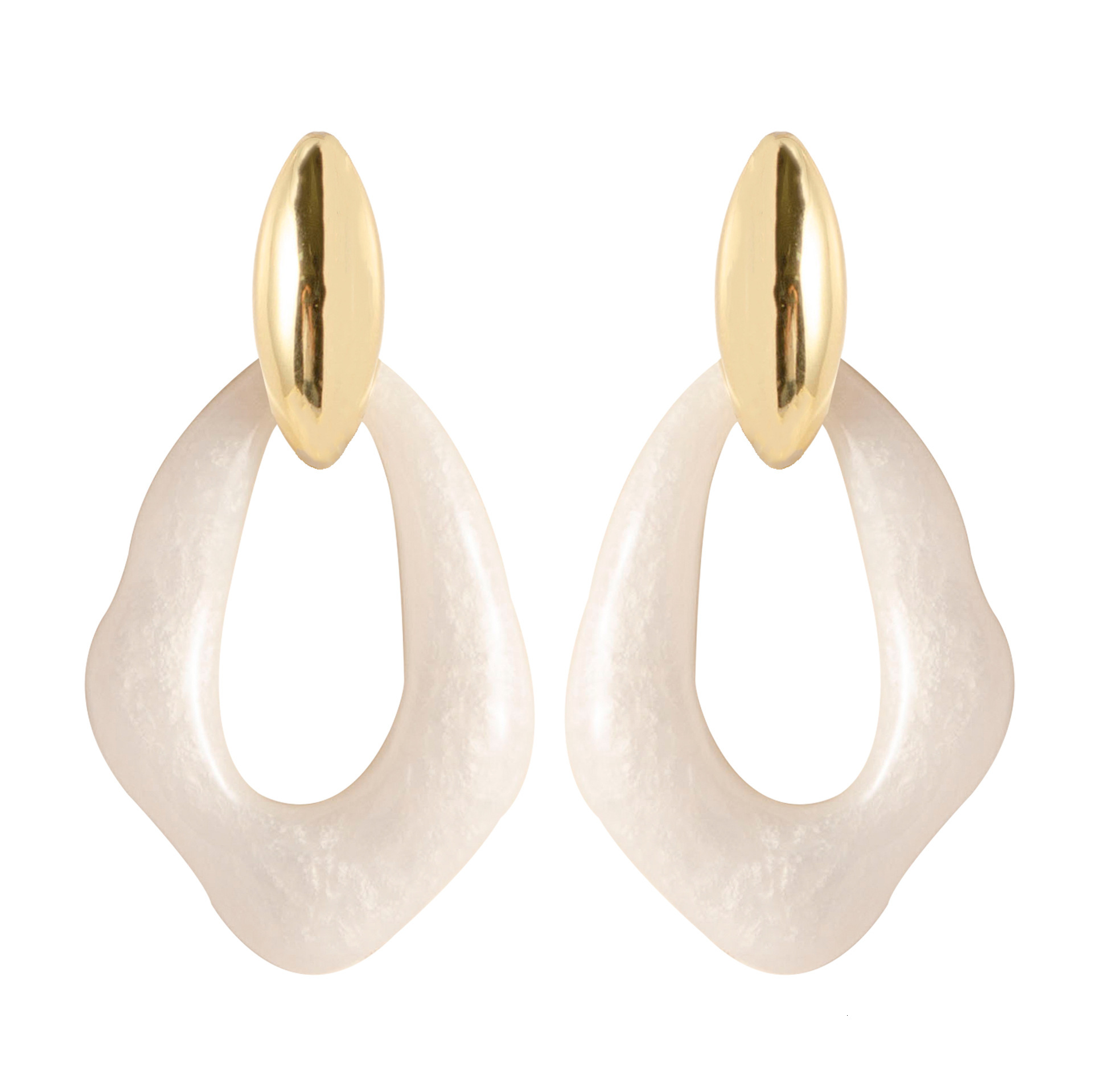 Fashionable Elegant Irregular Geometric Resin Earrings for Women, Stylish and High-End Sier Needle Ear Jewelry