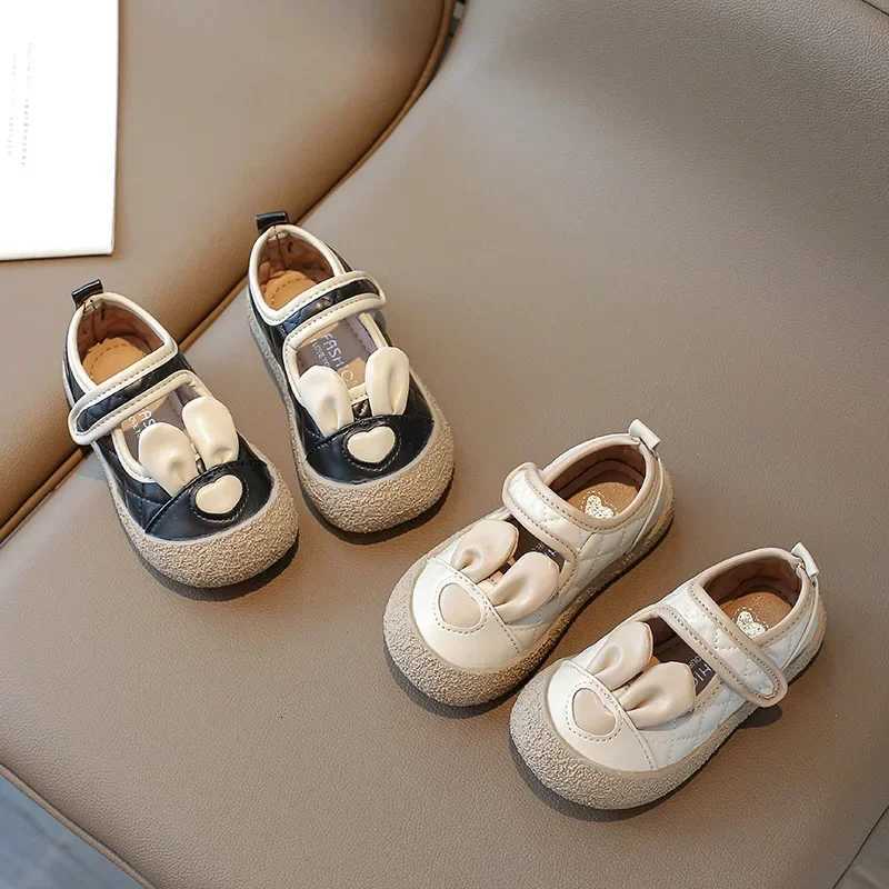 Girls Shoes New Children Princess Black White Flats Spring Autumn Fashion Soft-soled Baby Bow Fashion Footwear Size 21-30 XJ250724