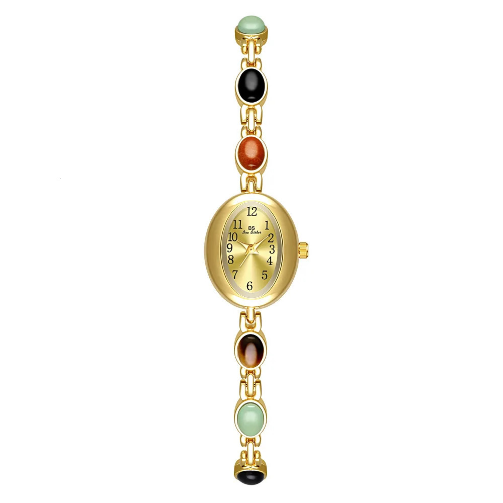 Women quartz Watch Retro Natural Dongling Stone an Jade Waterproof Ladies Advanced Chain Wristwatches gift 250723