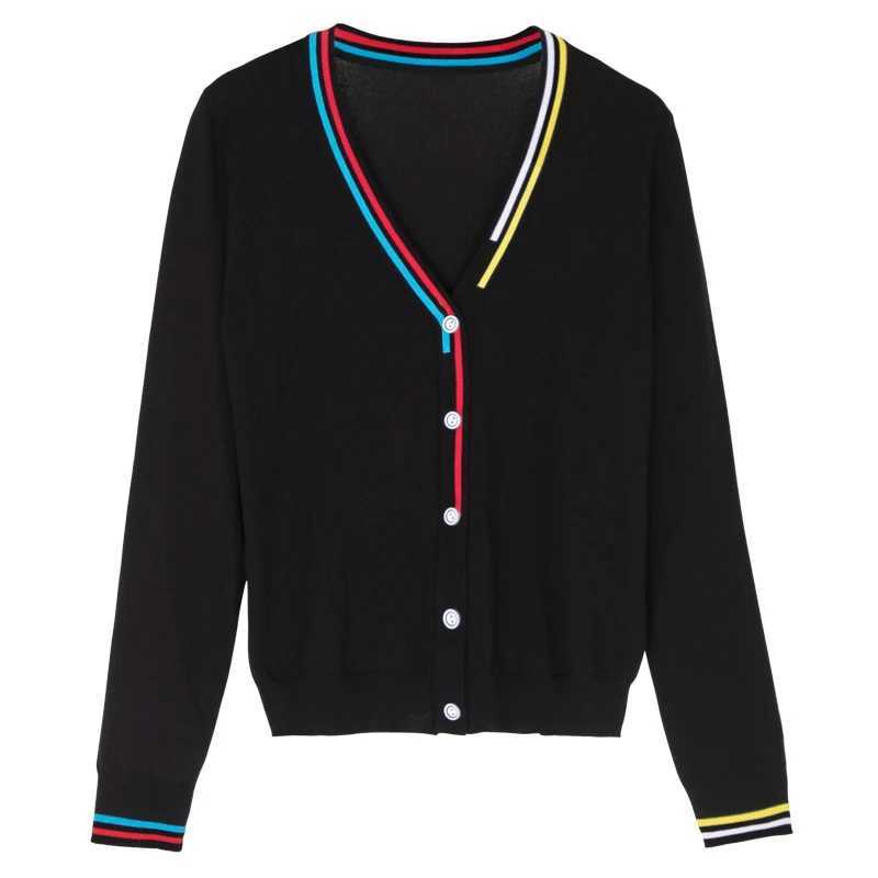 2023 Crochet Top Blouses Tricot Clothing Cropped Korean Fashion Style Cardigan Female Knitted Ladies Sweaters Black Outerwear X2507241