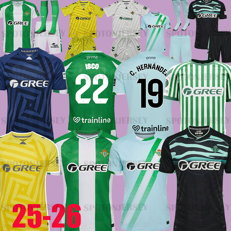 real betis 25 26 Soccer Jerseys ANTONY 7 Camiseta de Futbol 2025 Men Kids equipacion betis football shirts camiseta Betis VITOR ROQUE HERNANDEZ