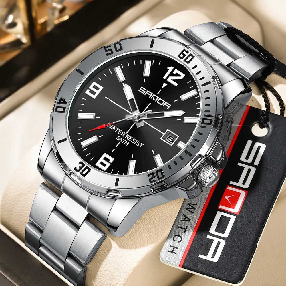 Fashion Casual Mens Business Watch Waterproof Luxury Stainless Steel Strap Mens Wristwatch Calendar Analog Quartz Watches for Men W250724