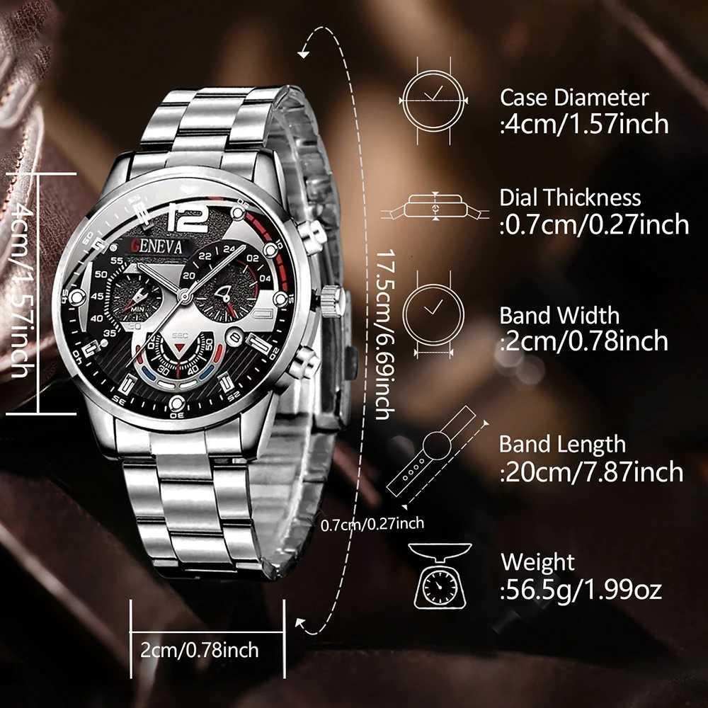 4PCS Mens Watch Set Business Trend Fashion Classic Quartz Watch Suitable for Daily Clothing Matching Perfect Holiday Gift W250724