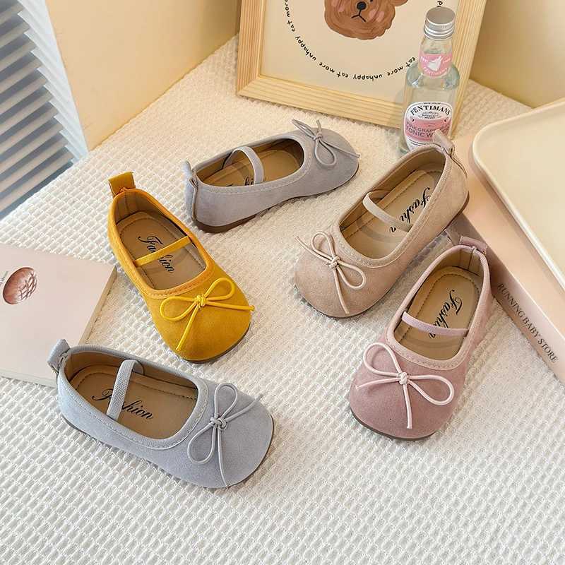 Girls Shoes Low Top Princess Suede Shoe Spring New Shallow Elastic Band Casual Brand Designer Students Ballet Shoes Child I03132 XJ250724