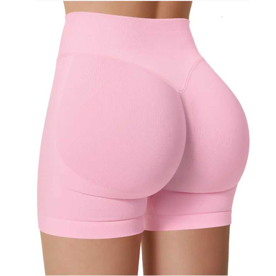 Summer High Waisted Yoga Shorts Fashionable and Sexy Running Fitness Pants Solid Color Yoga Leggings XJ250724