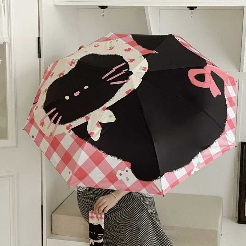 Cute Cat Umbrella Ins Fully Automatic Folding High-Value Sun Umbrella Sun Umbrella Dual-Purpose Sunscreen Umbrella Ultraviolet R R250724