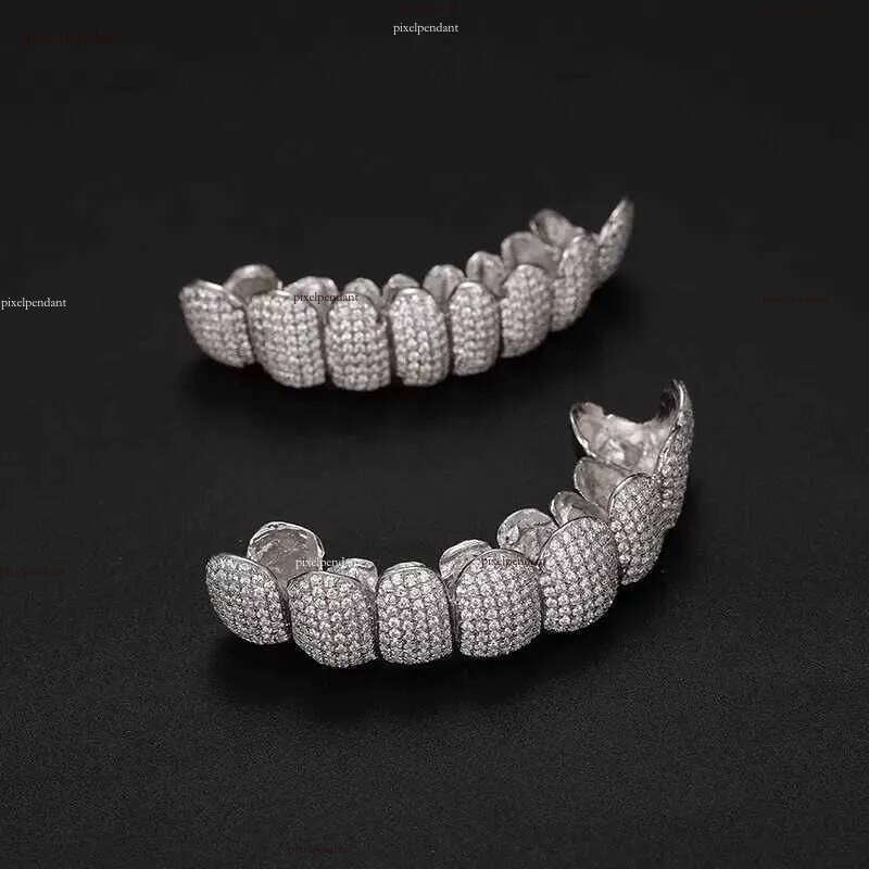 Teeth Exclusive Customization Iced Out Hop Sier Decorative Braces Real Dia Bling Tooth Grills For Men