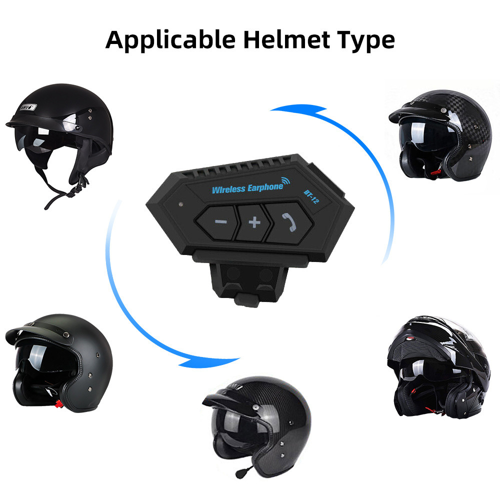 Motorcycle helmet wireless Bluetooth headset hands-free phone call walkie talkie music player