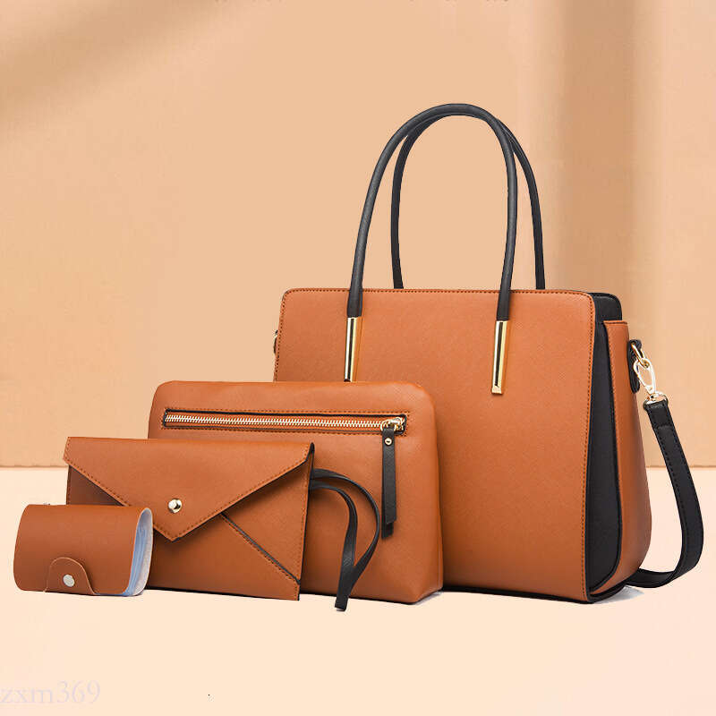 for Women 2024 New Trendy Women's Fashion Color Block Four-Piece Set Mother and Child Bags Fresh Crossbody Shoulder Bag Handbag
