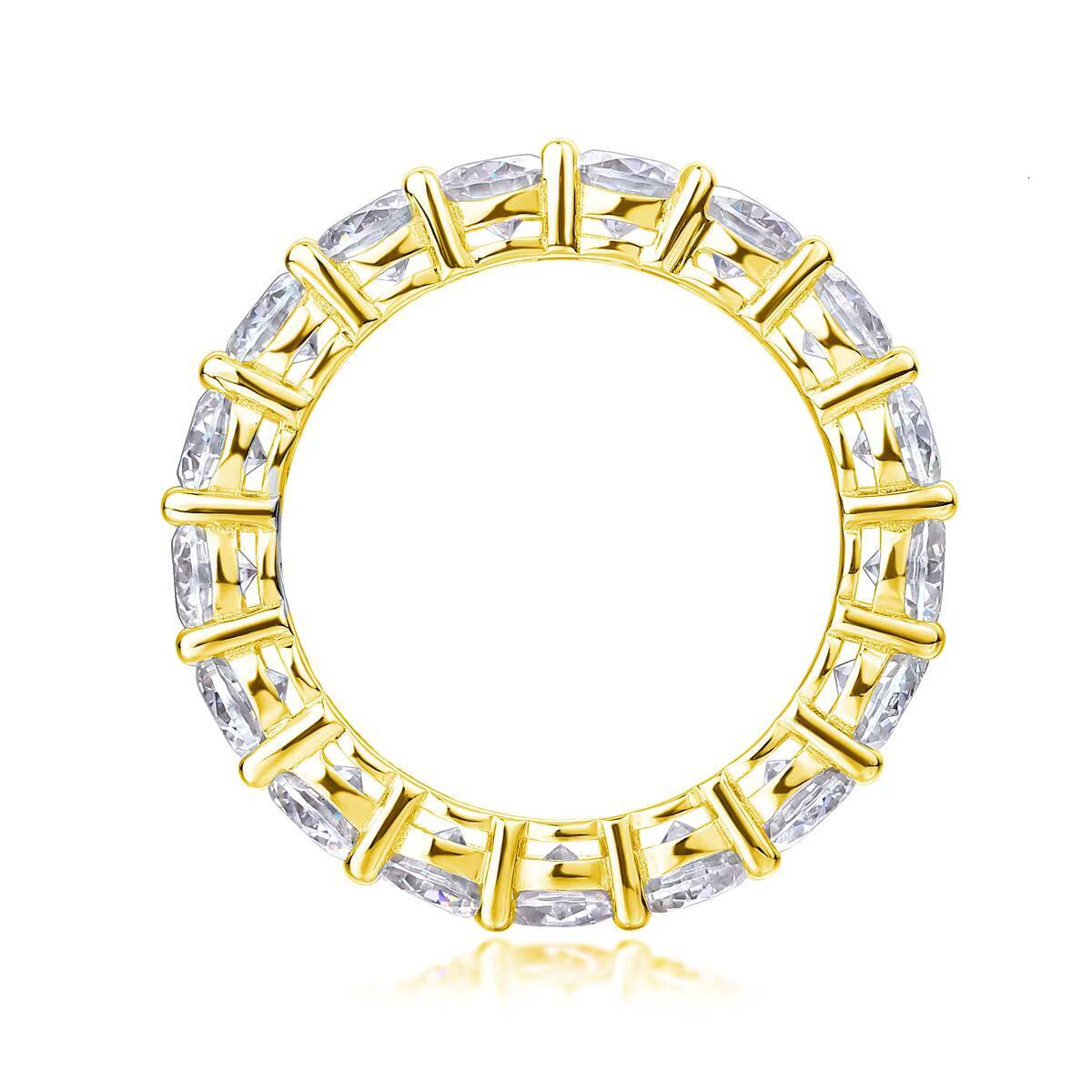 925 Silver Ready to Ship White Gold 18k Gold Plated VVS Certificate 0.3ct 4mm Moissanite Jewelry Round Band Ring for Men Women