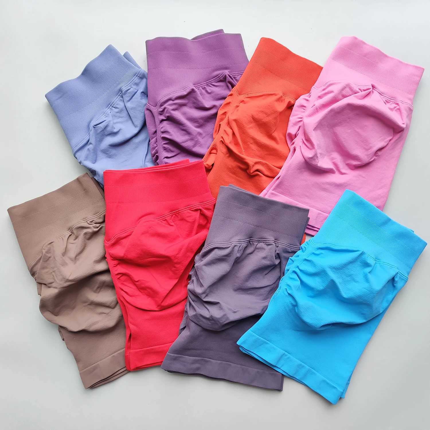 4.5 Womens Gym Shorts Scrunch Shorts Low Ribbed Band Workout Seamless Shorts Booty High Stretch Running Gym Sporty ShortsXJ250724