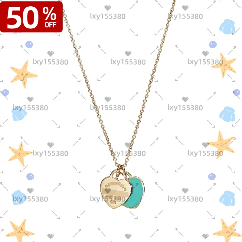 Women's Elegant Silver Heart Charm Necklace - Delicate Double Heart Pendant Gift