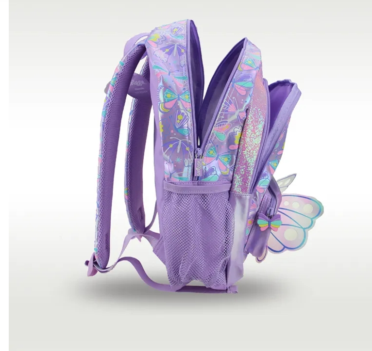 Australia original children's hot-selling schoolbag female cute high-quality backpack purple butterfly big schoolbag