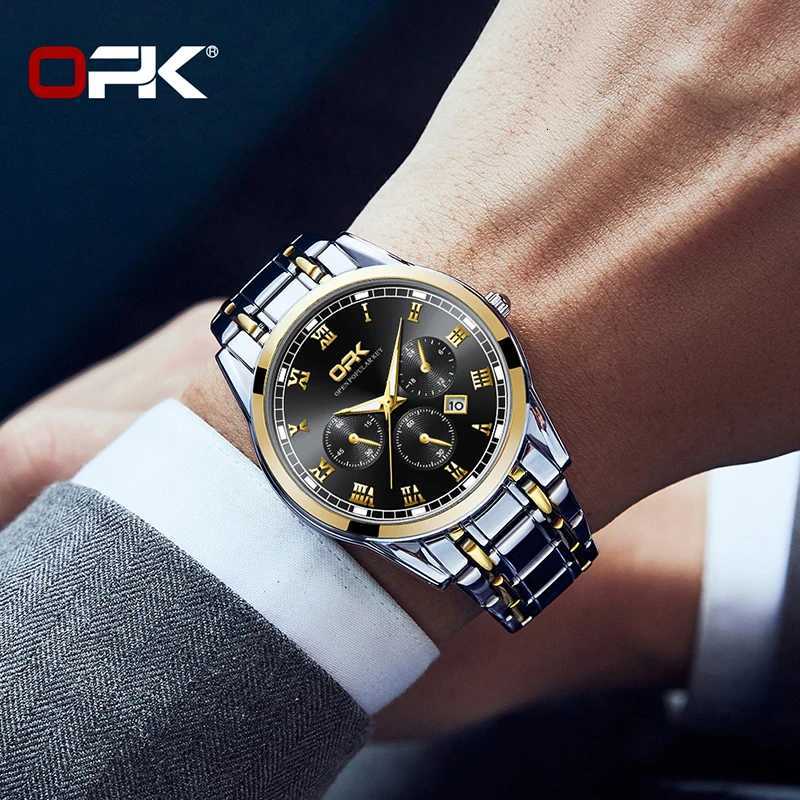 OPK Brand Steel Belt Dual Calendar MENS Quartz Watch 8119 W250724