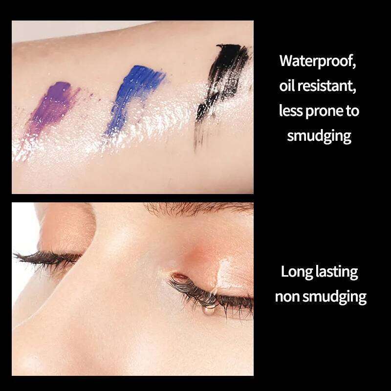 9 Colors Ultra-Fine Brush Silk Fiber Mascara - Waterproof Sdge-Proof Lengthening Curling Long-Lasting for Natural/Party Makeup X25072