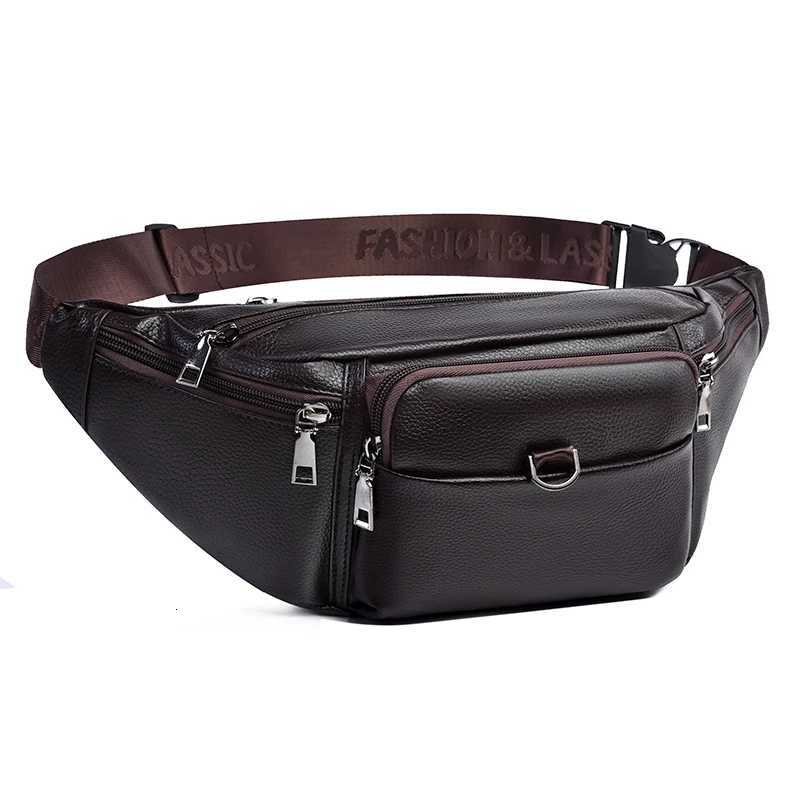 Mens Leather Waist Bag - Retro Fanny Pack Sling Chest Bum Bag Crossbody Hip Belt Casual Fashion Durable Stylish G250723