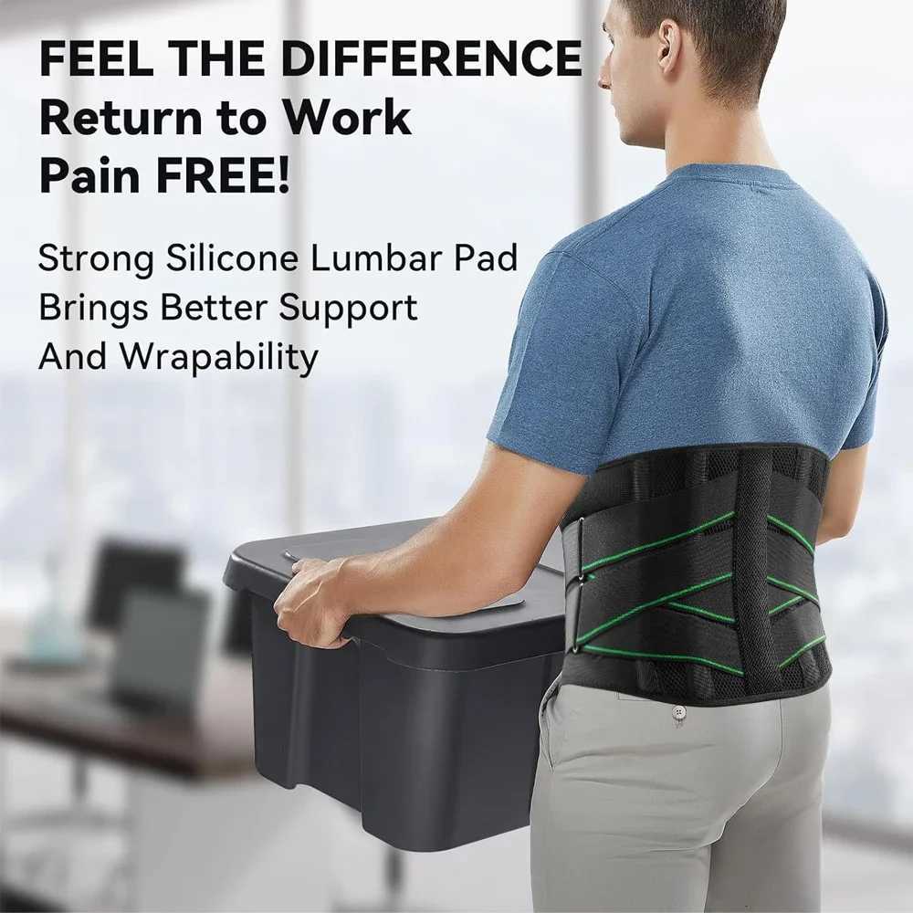 Lower Back Brace Lumbar Support for Pain Relief and Injury Prevention Under Clothes Belt Back Support Belt for Women and Men W250724